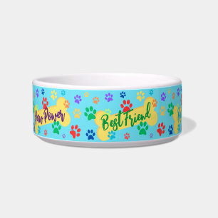 Tigela para Cachorro Patas e Ossos Personalizável