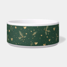Tigela para Cão Esmeralda e Ouro Elegante – Natal