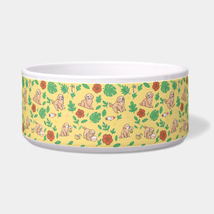 Tigela para Cão Retriever Dourado com Tropical de
