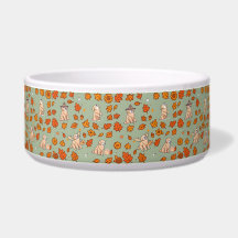 Tigela para Cão Retriever Dourado Floral de Hallow