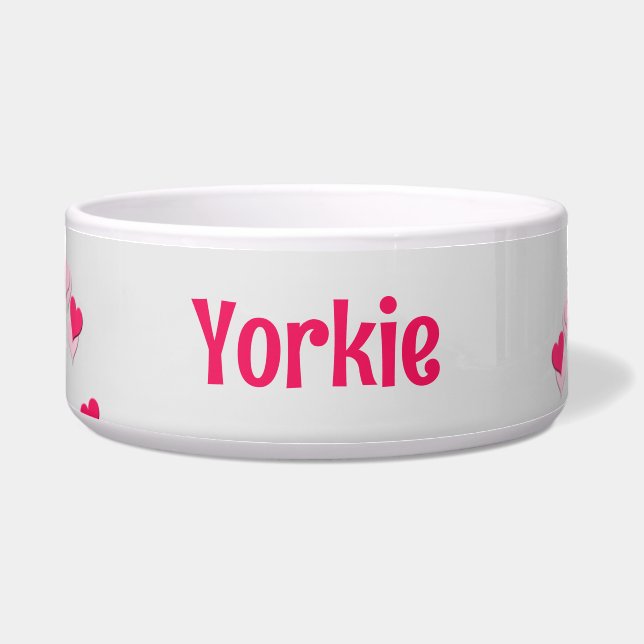 Tigela Para Corações Cor-de-Rosa Espalhados Escrevendo Pe (Frente)