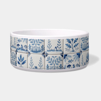Tigela para gato ou cachorro em azulejo florestal