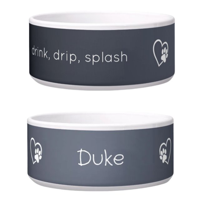 Tigela para Nome de Cachorro 'drink drip splash' C (Criador carregado)