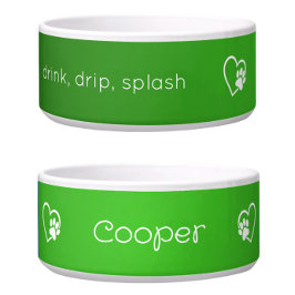 Tigela para nome de cachorro 'drink drip splash' v