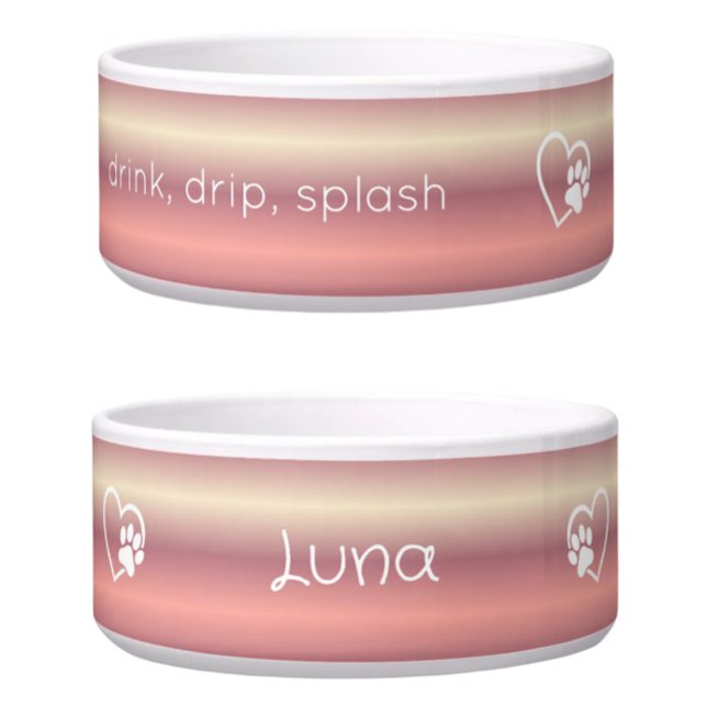 Tigela para Nome de Cachorro 'Peach drink drip spl (Criador carregado)