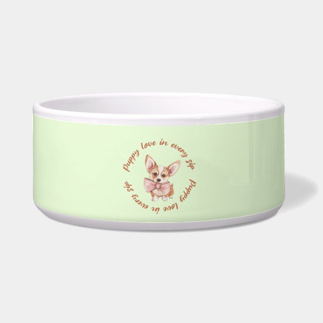 tigela para pet | Amante de Cachorro Fofo  (Frente)