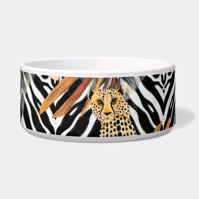 Tigela para Pet Cheetah Selvagem (Frente)