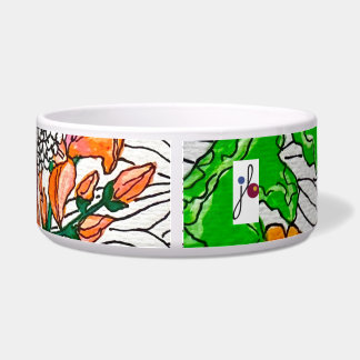 Tigela para Pet com Arranjo de Flores