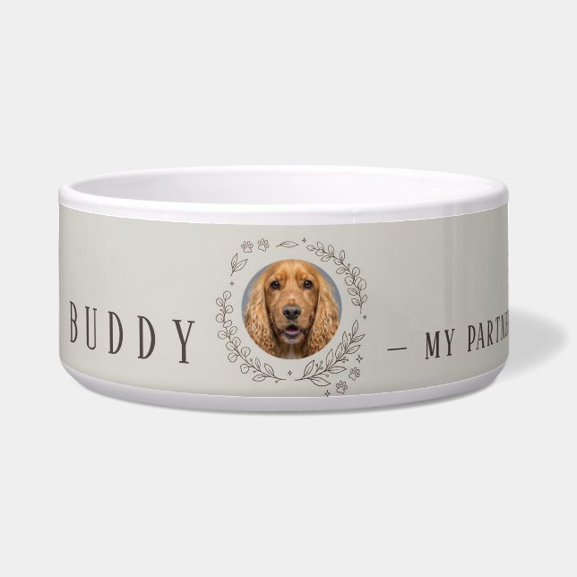 Tigela para Pet com Foto Personalizada do Cachorro (Frente)