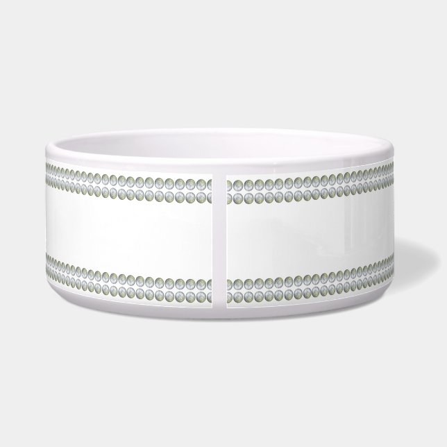 Tigela para Pet de Prata sobre Branco (Traseira)