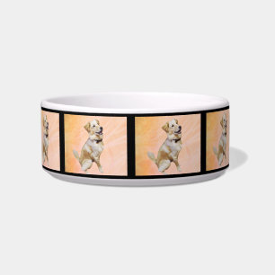 Tigela Para Pet Médio Retriever Dourado Com Gravat