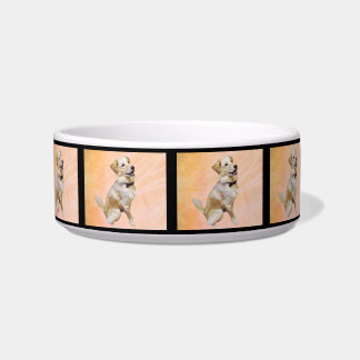 Tigela Para Pet Médio Retriever Dourado Com Gravat