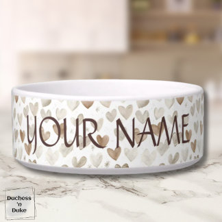 Tigela para Pet Padrão Coração Neutro Estilo Shabb