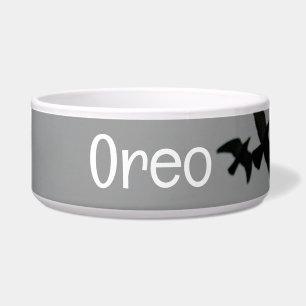 Tigela Pássaro Silhouette Pet Bowl com Texto OREO