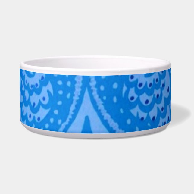 Tigela Pássaros Pavões Orientais Azuis (Frente)