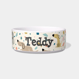 Tigela Pastel Terrazzo Funny Cute Dog Patterno