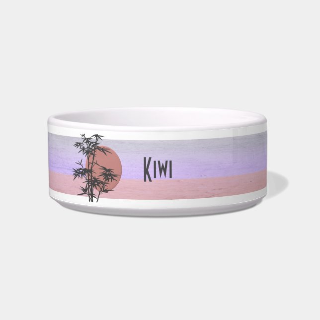 Tigela Pastel Tropical Monogramas Pet Bowl (Frente)