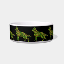 Tigela Pastor alemão camuflagem verde exército