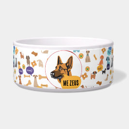 Tigela Pastor Alemão Personalizado – Design Woof Engraçad