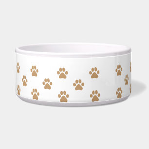 Tigela Pata de Cachorro Simples Marrom Imprime Pata Para