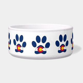 Tigela Pata de impressão do padrão de pata do Colorado fl