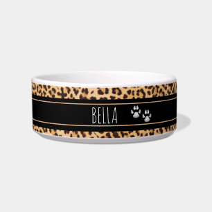 Tigela Pata-Leopardo Bonita Imprime Pet Personalizado