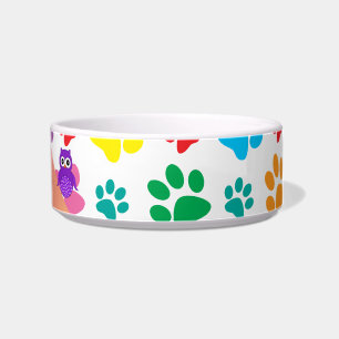 Tigela Patas conhecidas personalizadas do arco-íris da