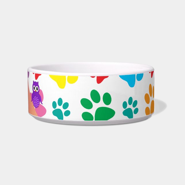 Tigela Patas conhecidas personalizadas do arco-íris da (Direita)