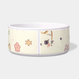 Tigela Patterno De Cartoon Engraçado De Gato