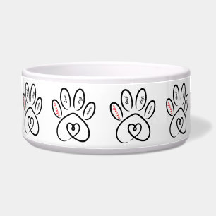 Tigela Paw of My Heart Dog Bowl
