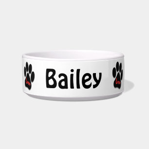Tigela Pawprint Com Pet Bowl Cerâmico