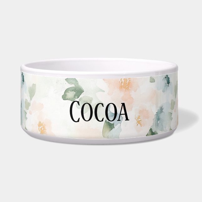 Tigela Peach Blue Flowers   (Frente)