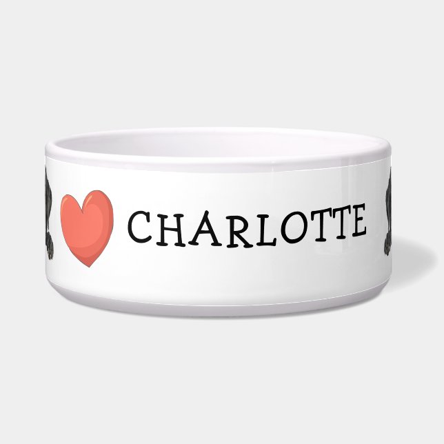 Tigela Peeking Black Labrador Personalizar tema (Frente)