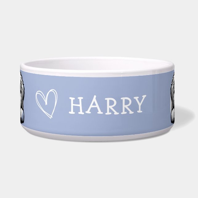 Tigela Peeking Labrador Personalizar tema Roxo (Frente)