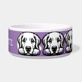 Tigela Peeking Labrador Personalizar tema Roxo