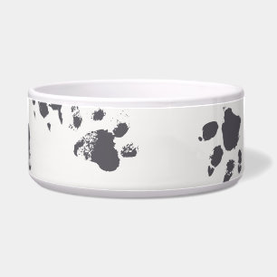 Tigela Pegadas De Pata: Cachorro Monocromo Sem Costura.
