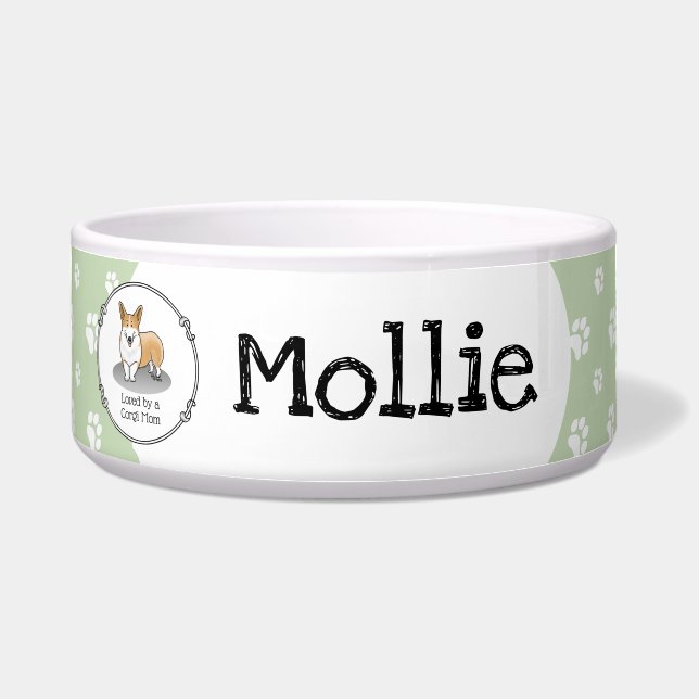 Tigela Pembroke Welsh Corgi Mãe Kid (vermelho 1) Cachorro (Frente)