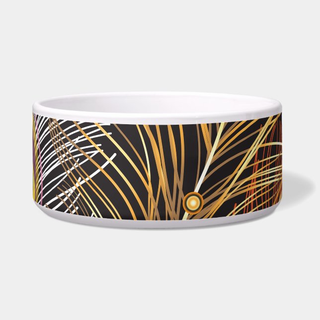 Tigela Penas de pavão de ouro: padrão escuro. (Frente)