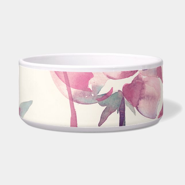 Tigela Pêonias aquáticas: fundo floral sem costura. (Frente)