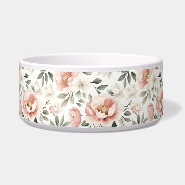 Tigela Pêonias rosadas poeirentas (Frente)