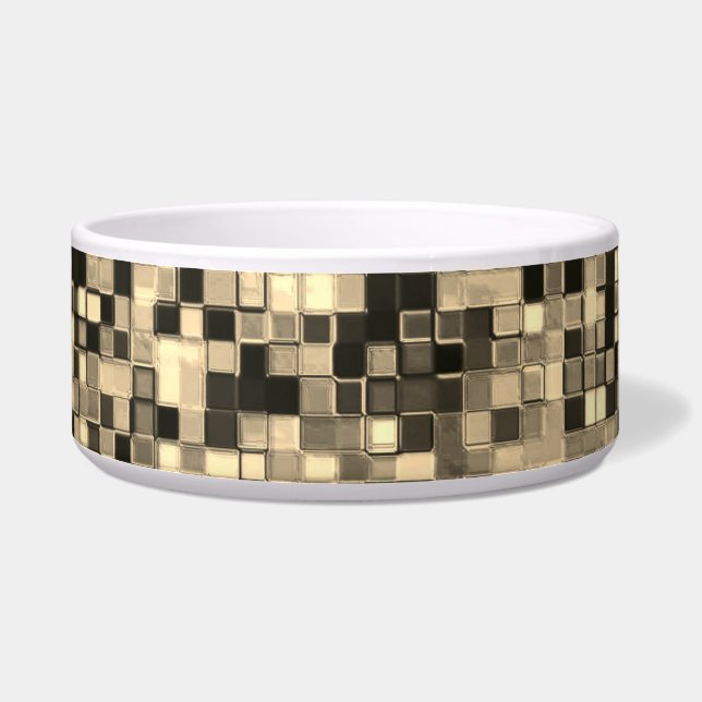 Tigela Pequenos quadrados ou azulejos, beges ou caquis (Esquerda)