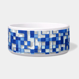 Tigela Pequenos quadrados sobrepostos, tons de azul com b