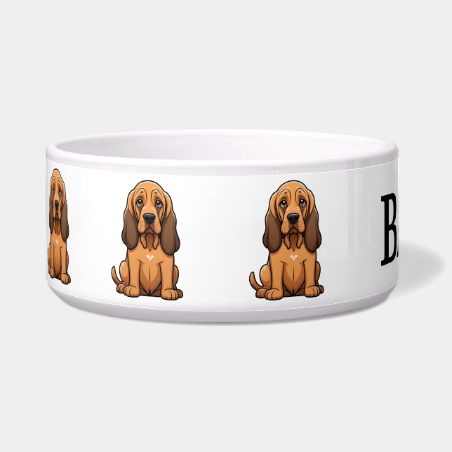 Tigela Personalizada de Bloodhound Fofa (Esquerda)