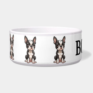Tigela Personalizada de Boston Terrier de Desenho 