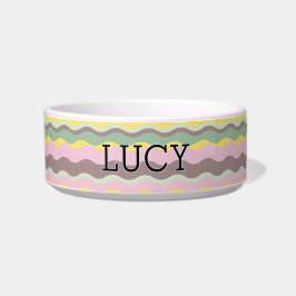 Tigela Personalizada Ondulada Pastel Rosa e Amarel