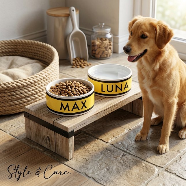 Tigela Personalizada para Animais de Estimação Gra (Personalized Large Pet Bowl with Custom Name)
