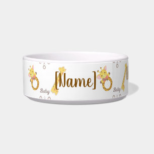 Tigela Personalizada para Bebê Girafa – Fofa "Quer