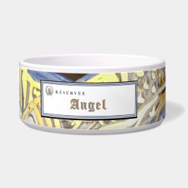 Tigela Personalizada para Gato com Folha de Ouro P