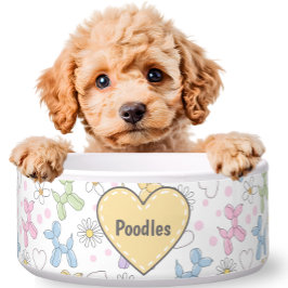 Tigela Personalizada para Pet Poodle Pastel Capric