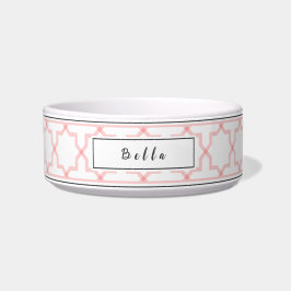 Tigela Personalizada Rosa e Branco com Estrelas